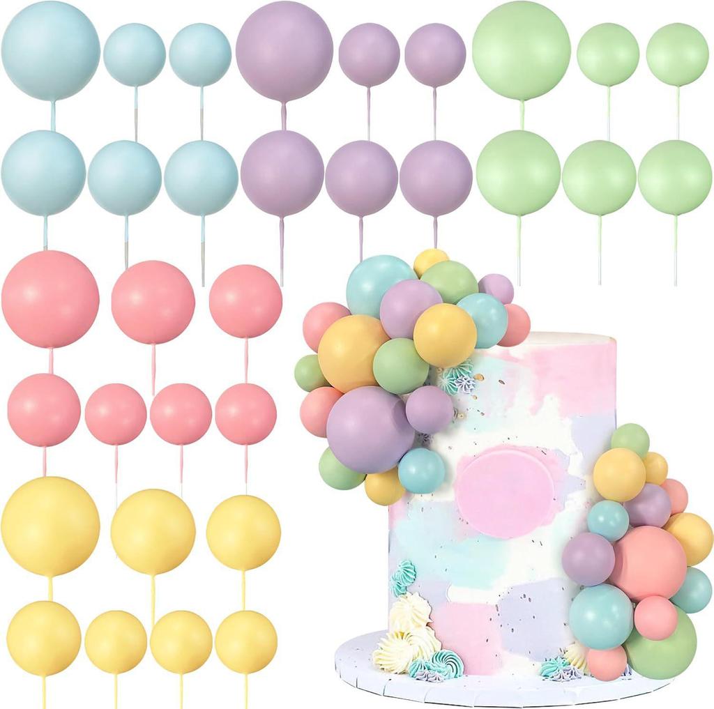 Available: 32 New Colorful Cake Decorations - Wedding & Birthday Candy Color Balls for Spring Festival