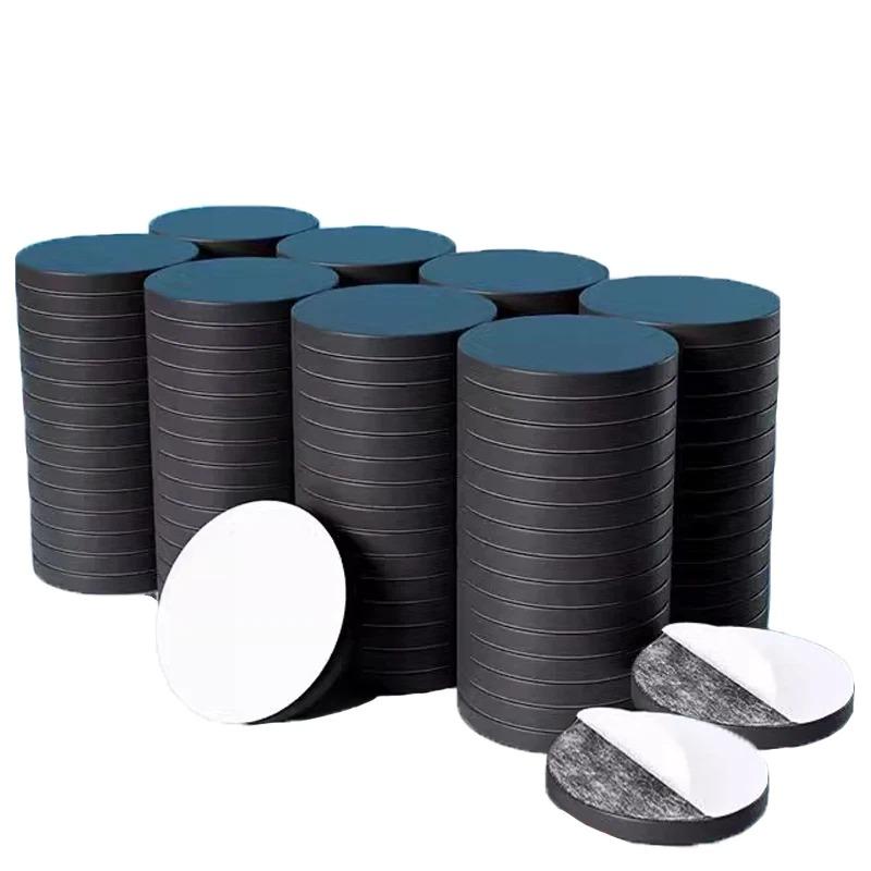 10/200pcs Round Magnet Sticky Magnetic Tape Black Magnets DIY Crafts Household Fridge Decor Small Back Self Adhesive Stickers