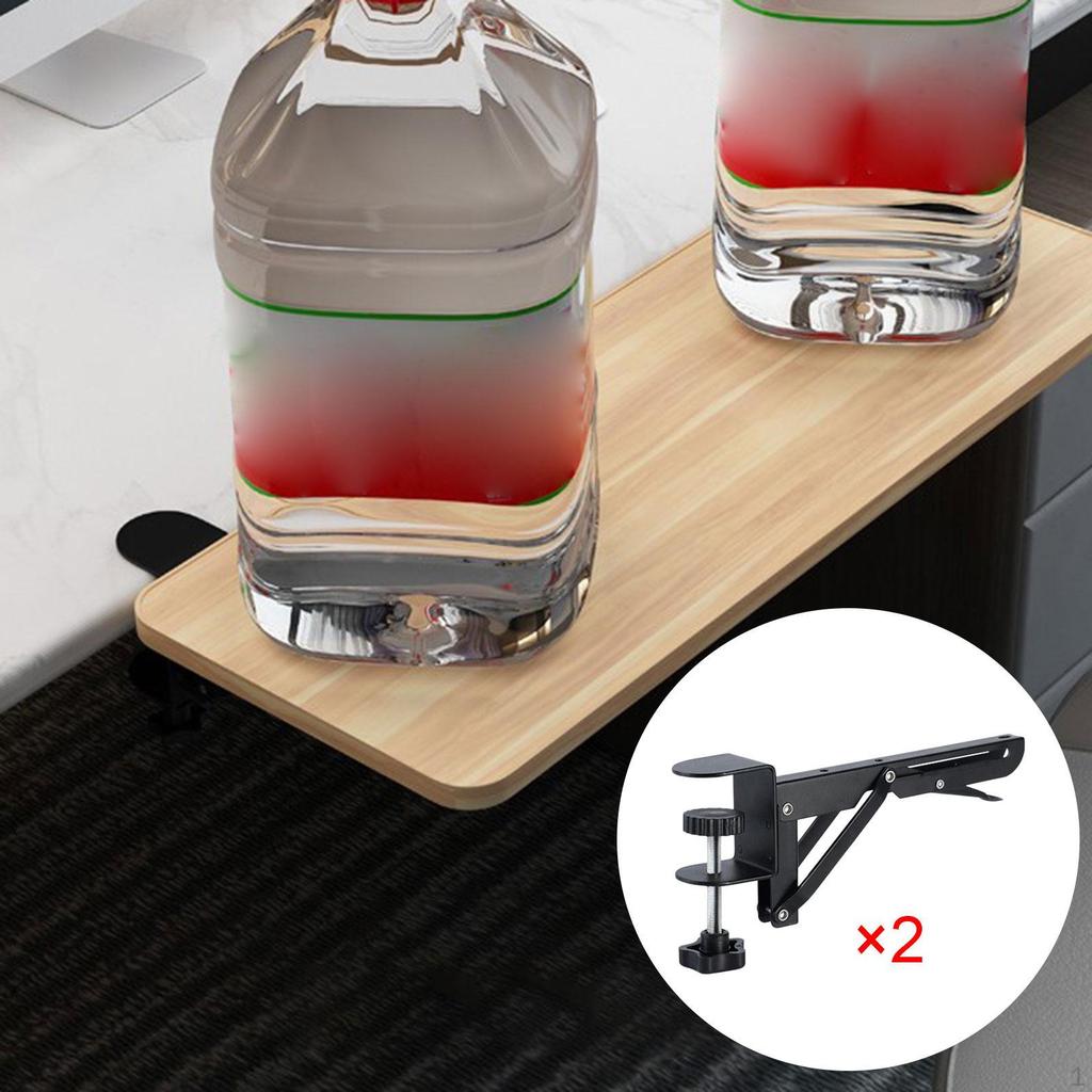 2 Pieces under Desk Keyboard Holder Foldable Brackets No Extendable C Clamp Adjustable Sturdy Steel
