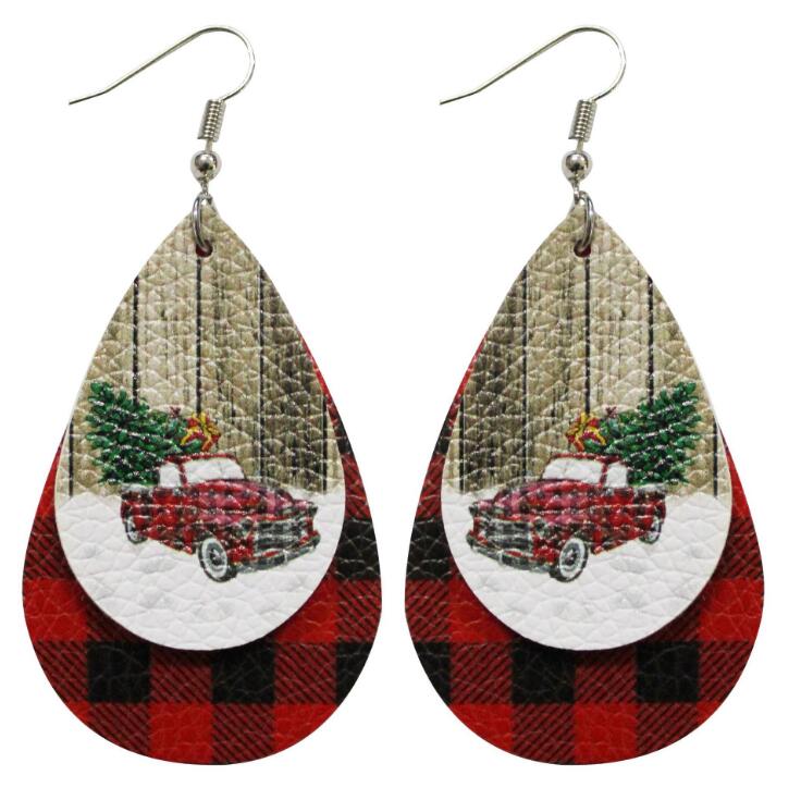 2025 New Fashion Women Christmas Santa Claus Snowman Drop Shaped Earrings Women Cute Christmas Party Earrings Jewelry Gifts