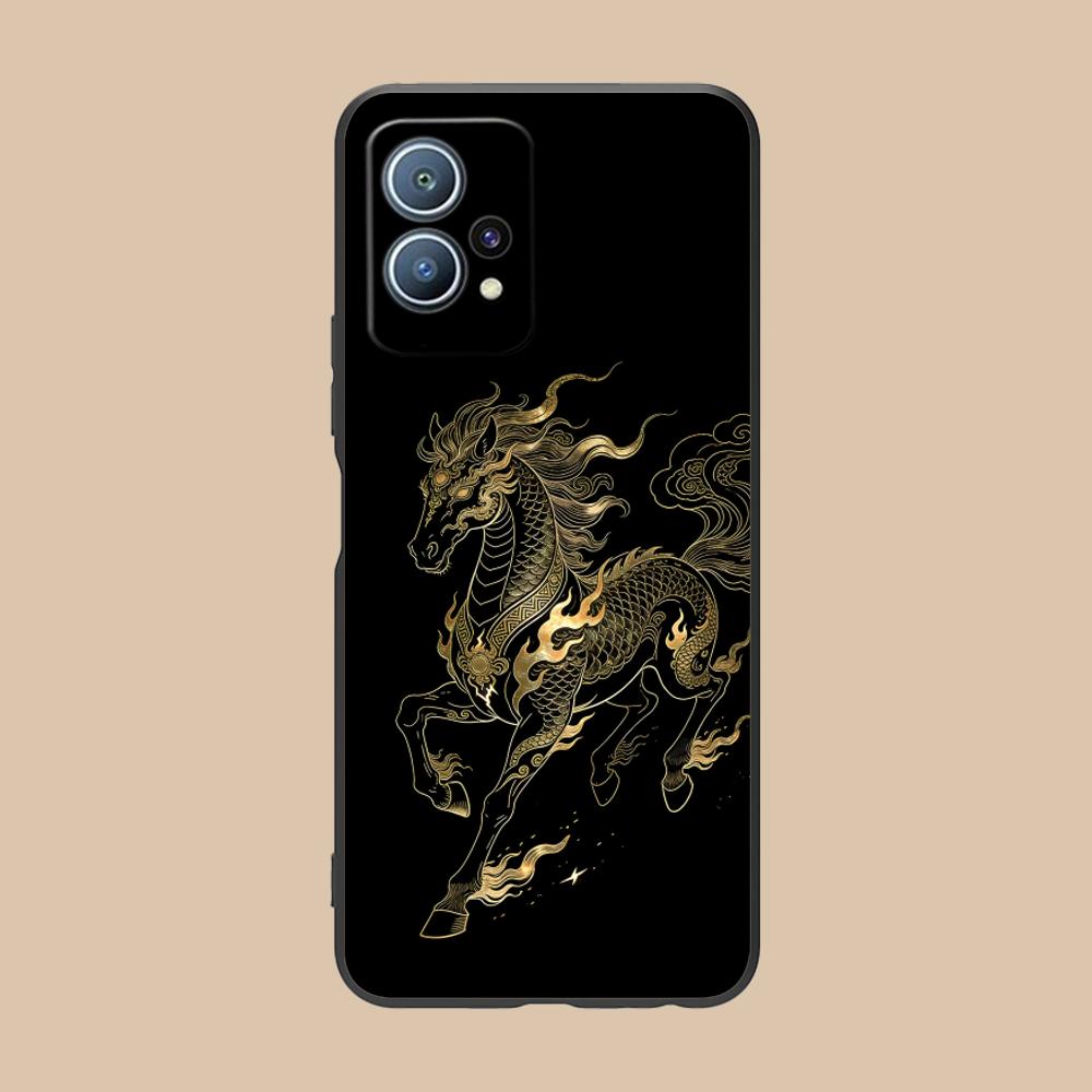 

Golden Horse Year Mobile Phone Case for Huawei P60 P50 P40 P30 P20 P10 P9 P8 Pro Lite Plus Colorful Printing Cover Pretty Luxury Huawei P8