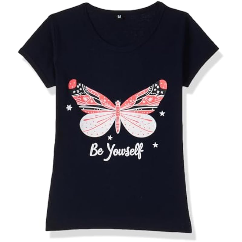 T2F Girl's Solid Regular Fit T-Shirt (GLS-TSRT-01_Multicolor 6 3-4 Years)