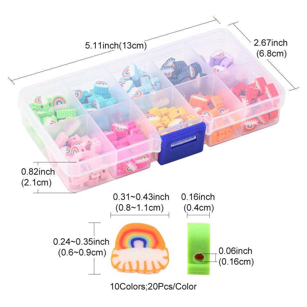 10-Color Rainbow Pottery Sheet Beads Children S Educational Loose Beads Diy Bracelet Necklace Jewelry Accessories