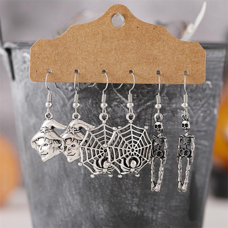 European-American Holiday Drip Oil Earrings Set: Christmas & Halloween Designs