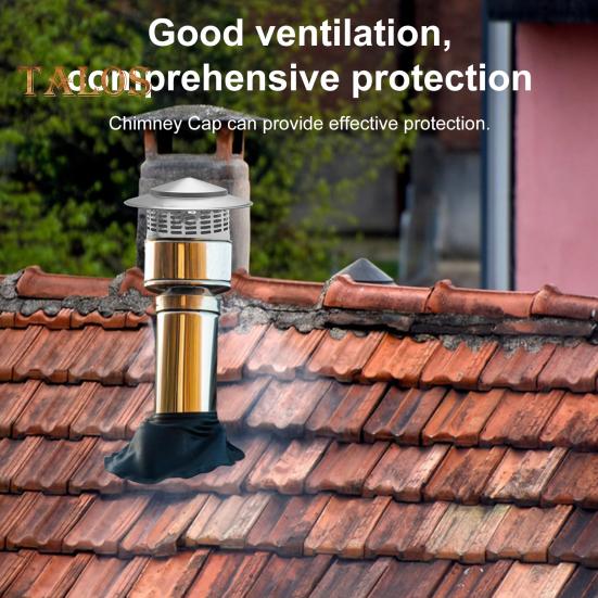 Cubierta de chimenea redonda con malla de malla Cubierta de chimenea de metal con parte superior cónica Cubierta de chimenea resistente a la intemperie para techo exterior Cubierta de escape de chimenea con parte superior cónica