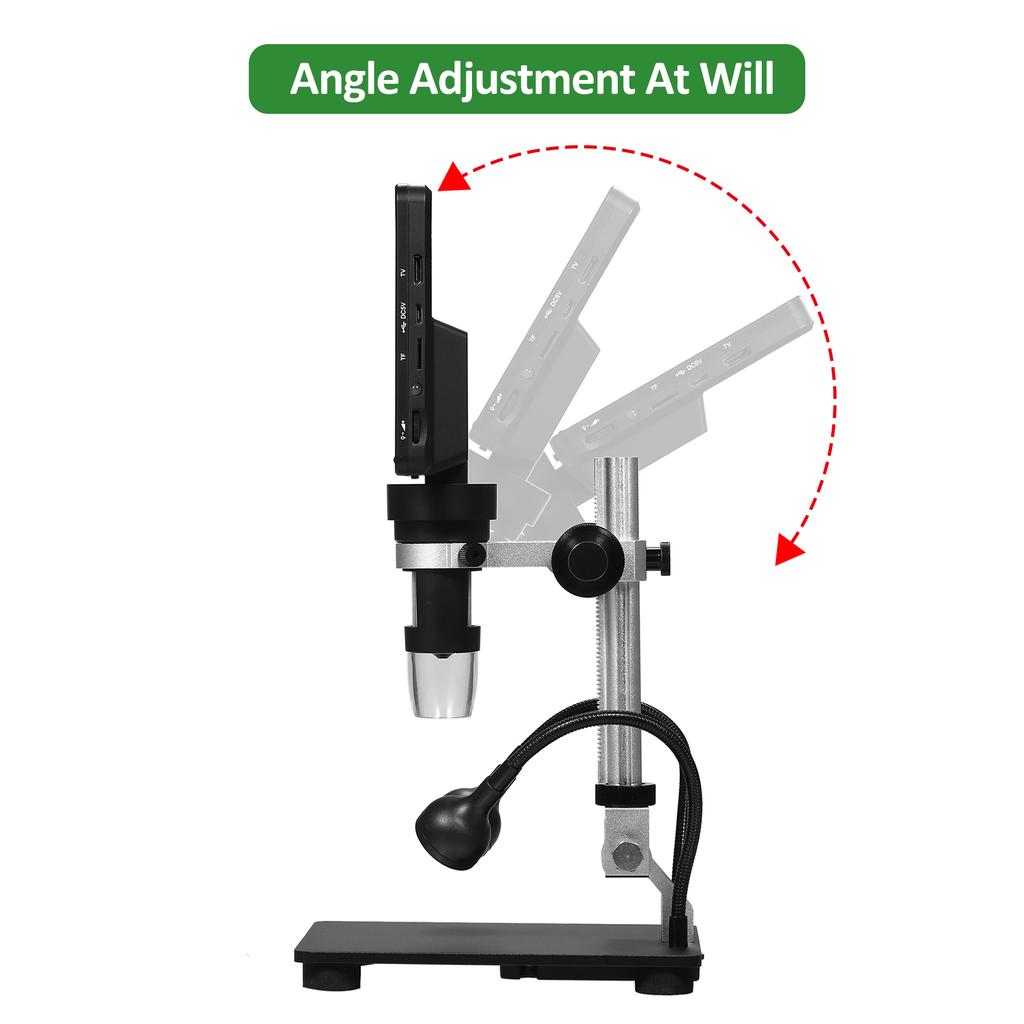 DM9H Coin Microscope with 7'' IPS Screen 1200X Magnification Soldering Microscope Longer 8.5''