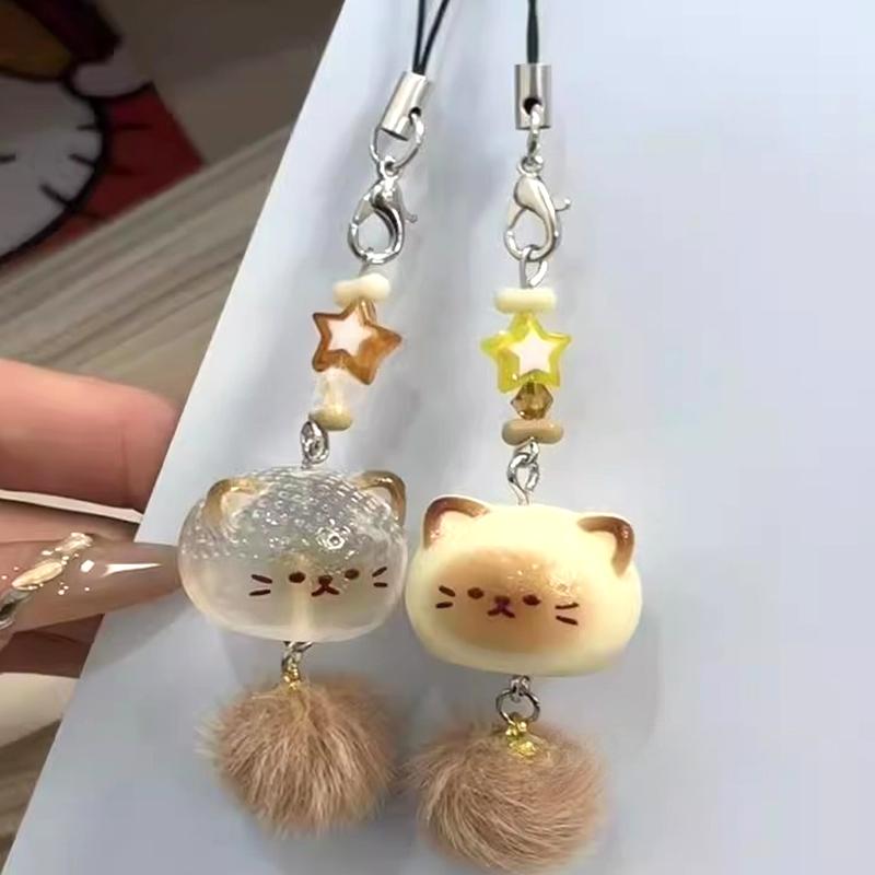 

Cartoon Cat Keychian Pendants Phone Chain Kawaii Schoolbag Hanging Pendants Room Decorative Wind Chime Festival Gifts llaveros