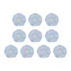 Fabric Flower Appliques with Layered Construction and Center Clusters, Set of Ten for Garments, Hair Accessories and Crafts
