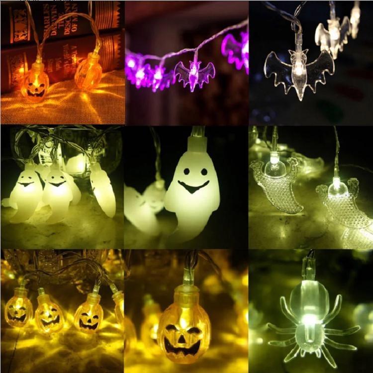 

Светодиодная гирлянда на Хэллоуин Тыквы Пауки Скелет Украшение окна Волшебные огни Warm Spider