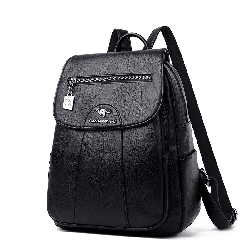 Женский рюкзак ретро универсальный новый вместительный повседневный сумка через плечо модный высококачественный сумка чёрный