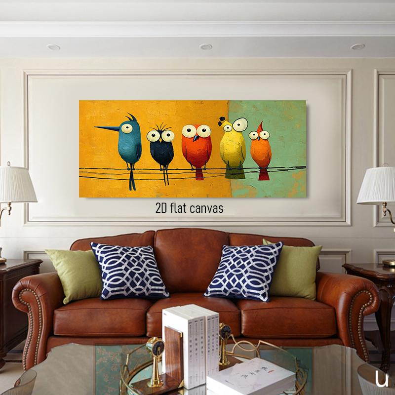 1 Stück nordischer Stil niedliche Cartoon-Vogel-Dekorationsmalerei modern und einfach Kinder Wohnzimmer Schlafzimmer Wandbehang Malerei c