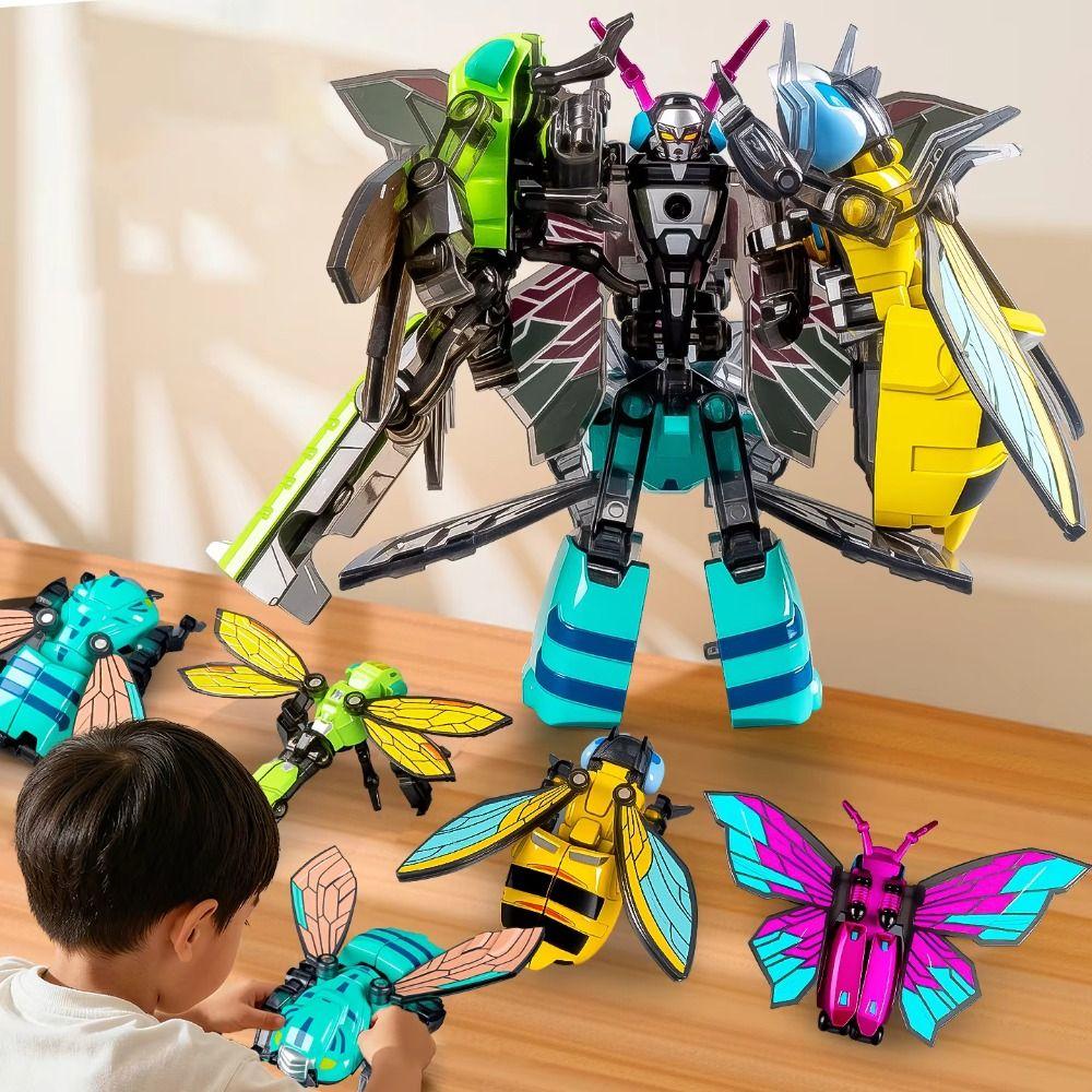 2-in-1 Design Schmetterling Libelle Verformbarer Roboter Doppelkombination Actionfigur Kinderspiel