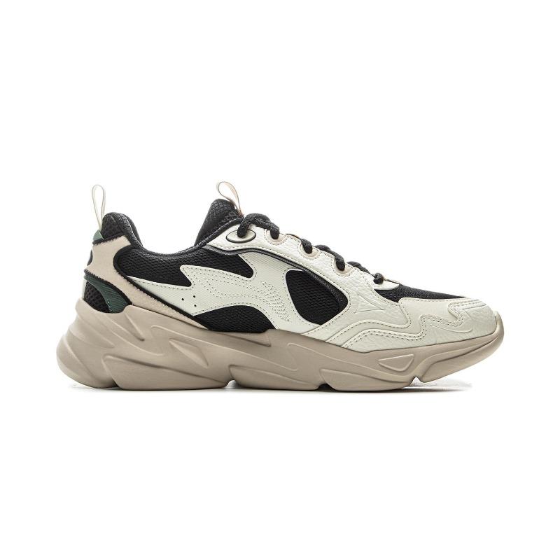 Li-Ning Yunhai Mens Low Top Dad Shoes White Black Retro Thick Sole Cushion Anti Slip Support AGCU305-4