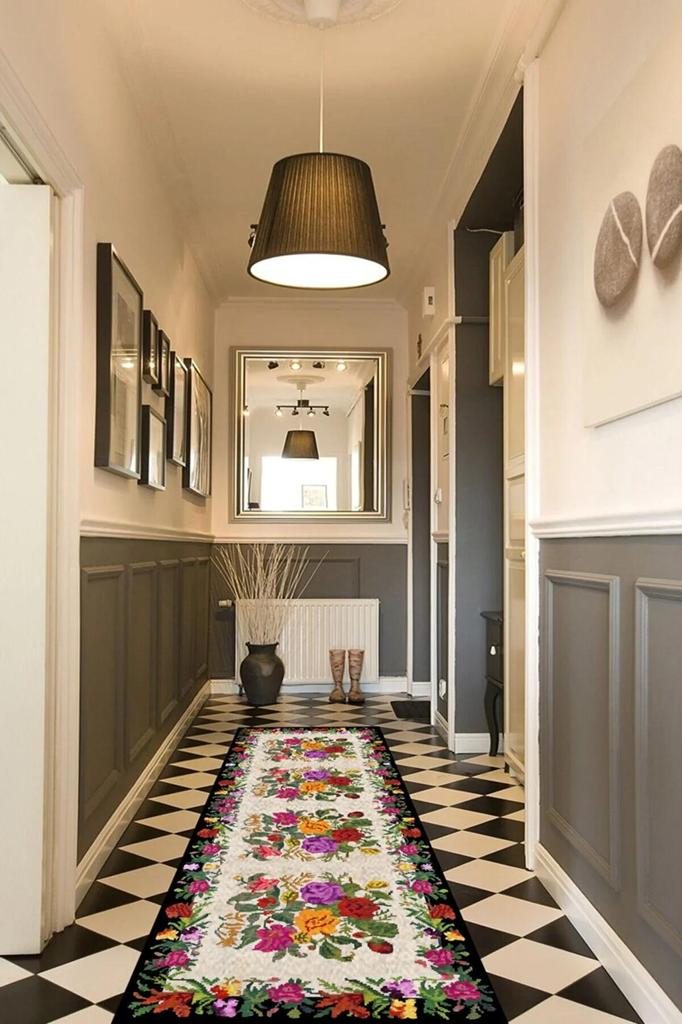 EPeddler Home Decorative Embroidered Flower Pattern Digital Printing Washable Non-Slip Leather Base New Generation Living Room, Entrance, Bedroom Carpet