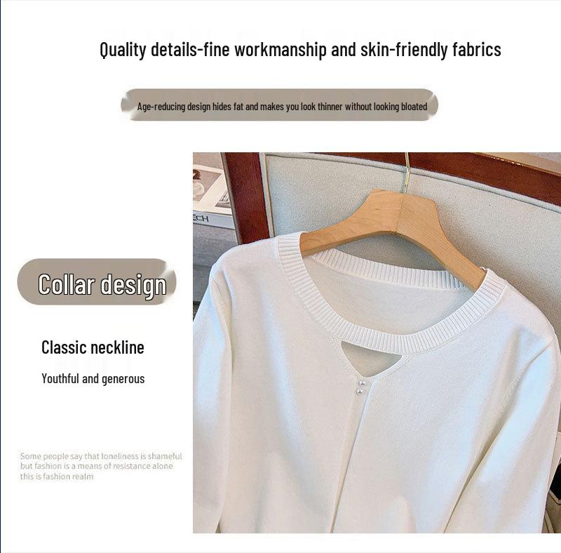 Plus Size Women's Knit Pullover Sweater, Bust 150/160 Cm, Loose Fit for 200-350 Jin, Style 8028