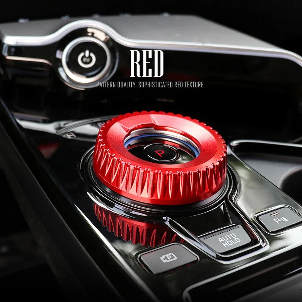 Hot Aluminum Black Red Bule Central Gear Shift Konb Ring Cover Shift Gear Trim For Kia Sportage NQ5 Seltos -2024