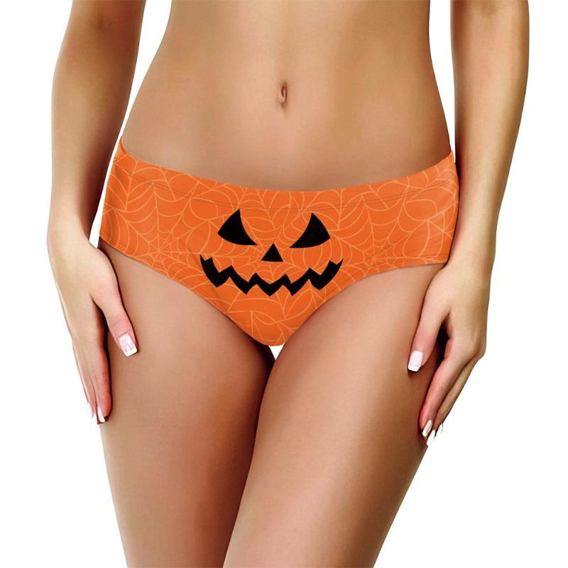 Halloween women's panties supply digital printing sexy briefs funny spider web panties