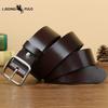Stainless Steel Buckle Belt for Men, Genuine Leather Pin Buckle, Top Layer Cowhide, Korean Style, Retro Fashion, Trendy, Versatile Casual Trouser Belt