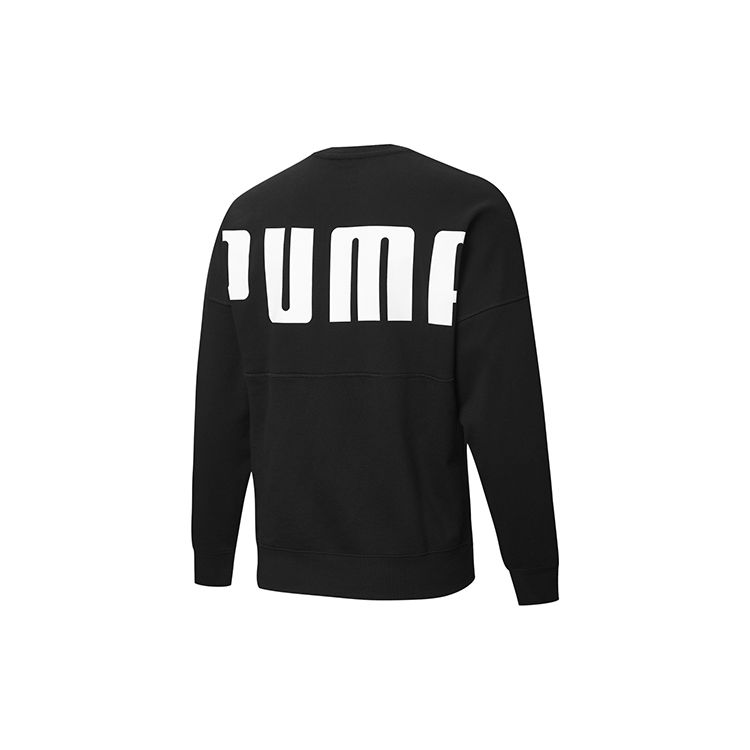 Puma Sport Casual Print Crew Neck Sweatshirt Men Tops Black 530692-01