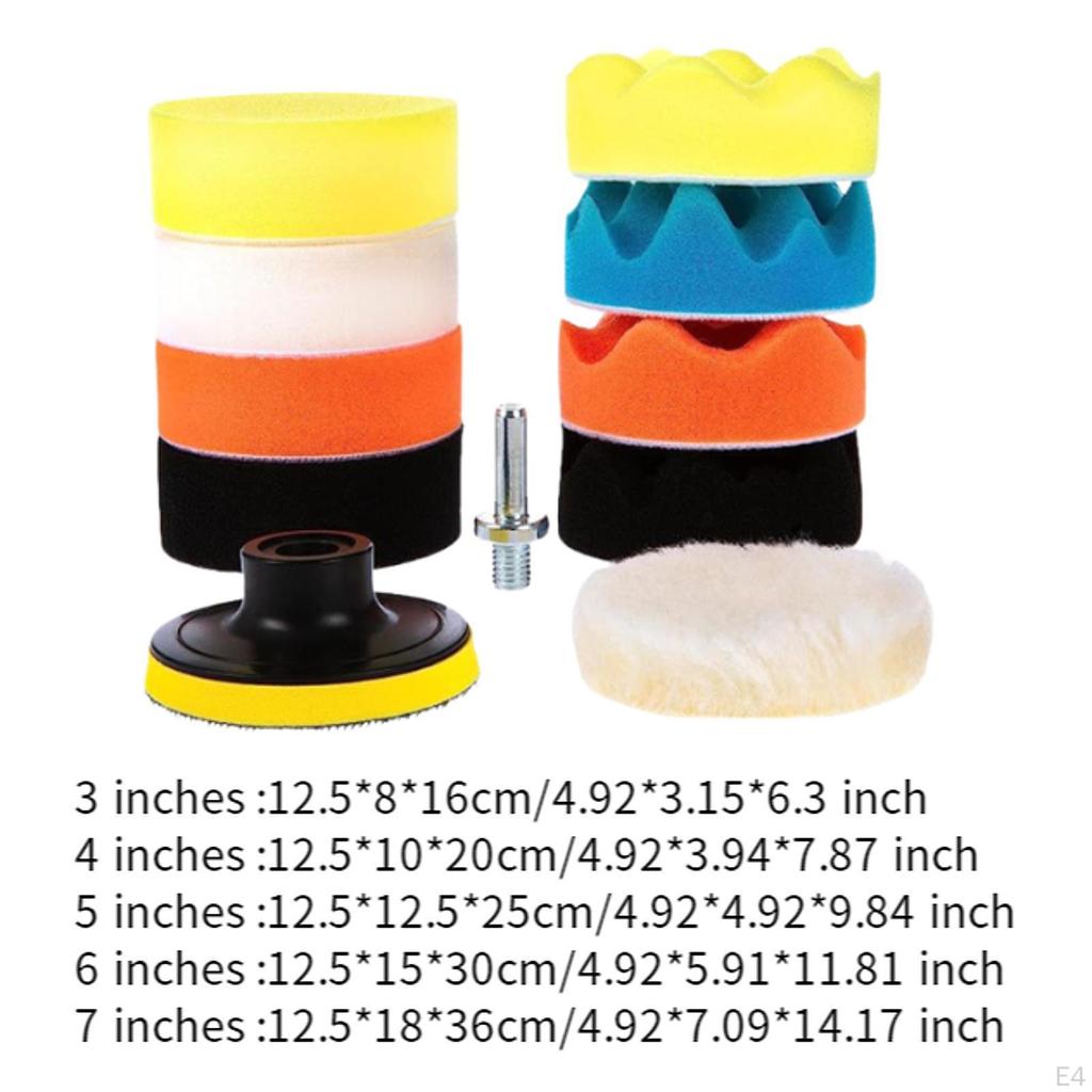 11 Piece Foam Pad Set for Car Polishing And Buffing with Drill Attachment
