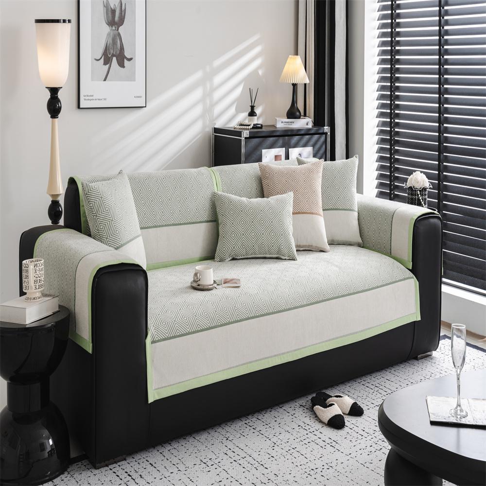 Mehrpersonen-Sofa-Kombination Schlicht Modern Chenille Verbundsofa Kissen Leichter Luxus Bequem Rutschfestes Kissen