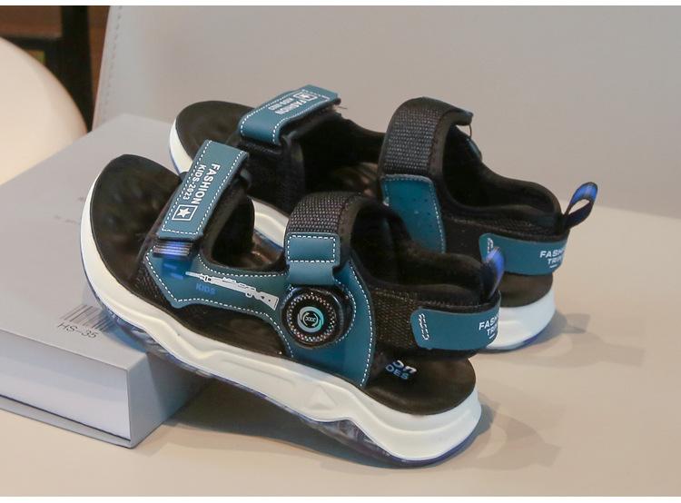 Trendy Summer Boys Sandals, Soft Sole Casual Beach Shoes For Middle and Big Kids
