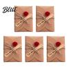 Romantic Sunflower Rose Greeting Cards 5Pcs DIY Dried Flower Cards, Handmade Note with Artificial Flowers, Jute Twine Personalized Message Flowers