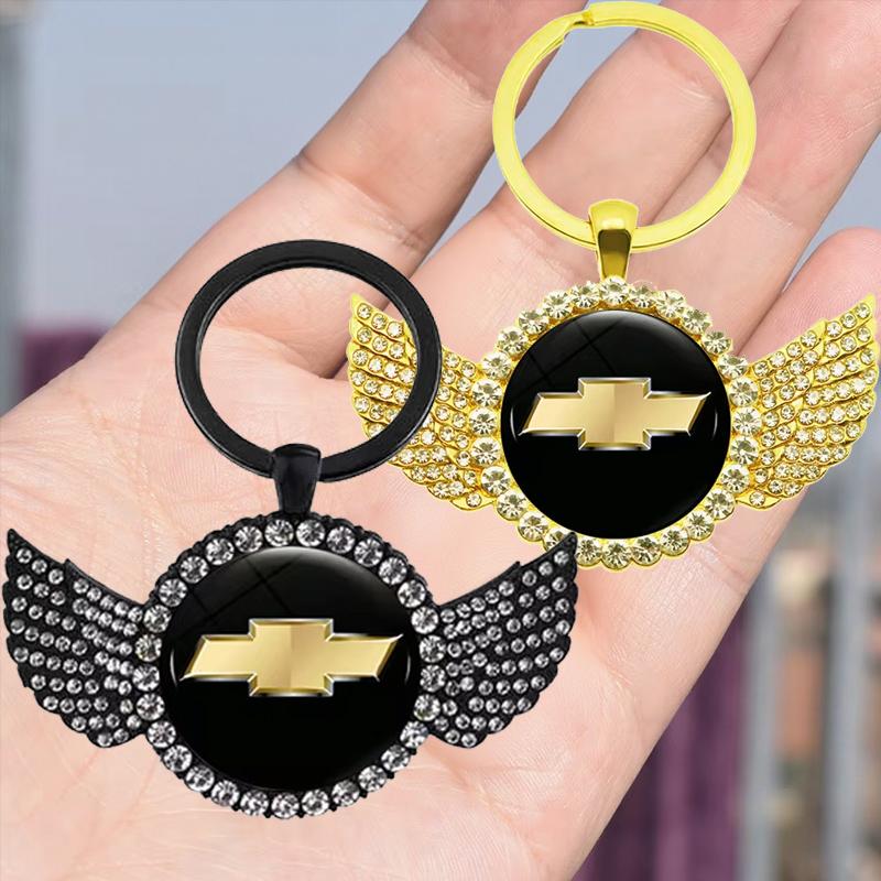 Diamentowe Breloki do Kluczy z Logo Samochodu Wisiorek Metalowy Brelok do Chevrolet Spark Aveo Captiva Matiz T250 Cruze Malibu S10 Sail Trax Tahoe