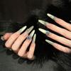 Removable False Nails Cat Eyes Rhinestone Gradient Champagne Autumn Winter Party Essential