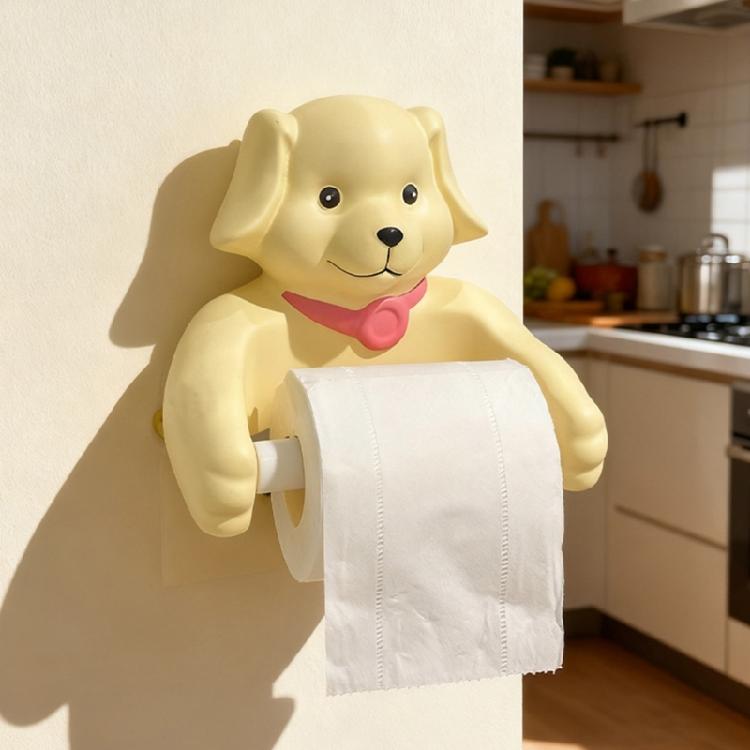 Dog Shaped Bathroom Tissue Dispenser Wall Mountable Space Saving Solution With Strong Adhesive Backing