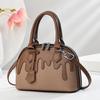 Pu Shell Bag With Splicing Design For Daily Casual Womens Crossbody And Shoulder Use