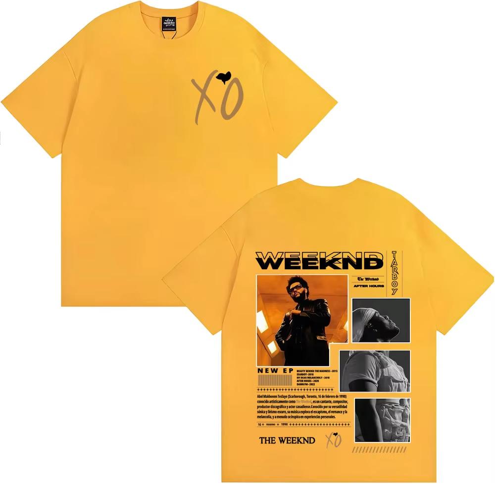 The Weeknd 100% Baumwolle Unisex Oversize Shirt After Hours Album Grafiken Sommer Damen Y2k Hip Hop Rundhals Rock Streetwear T-Shirt