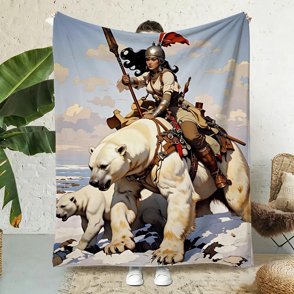 Cool Frank Frazetta Art Throw 240G Flannel Blanket Lightweight Soft Skin-Friendly Summer Thin Throw Blanket