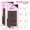 AGUUD L M Curl W Shaped Lashes Premade Bloom Fans 2D 3D 4D 5D Clover Eyelash Extension 3D Spike Hand Woven Brown 3D Fairy Lashes