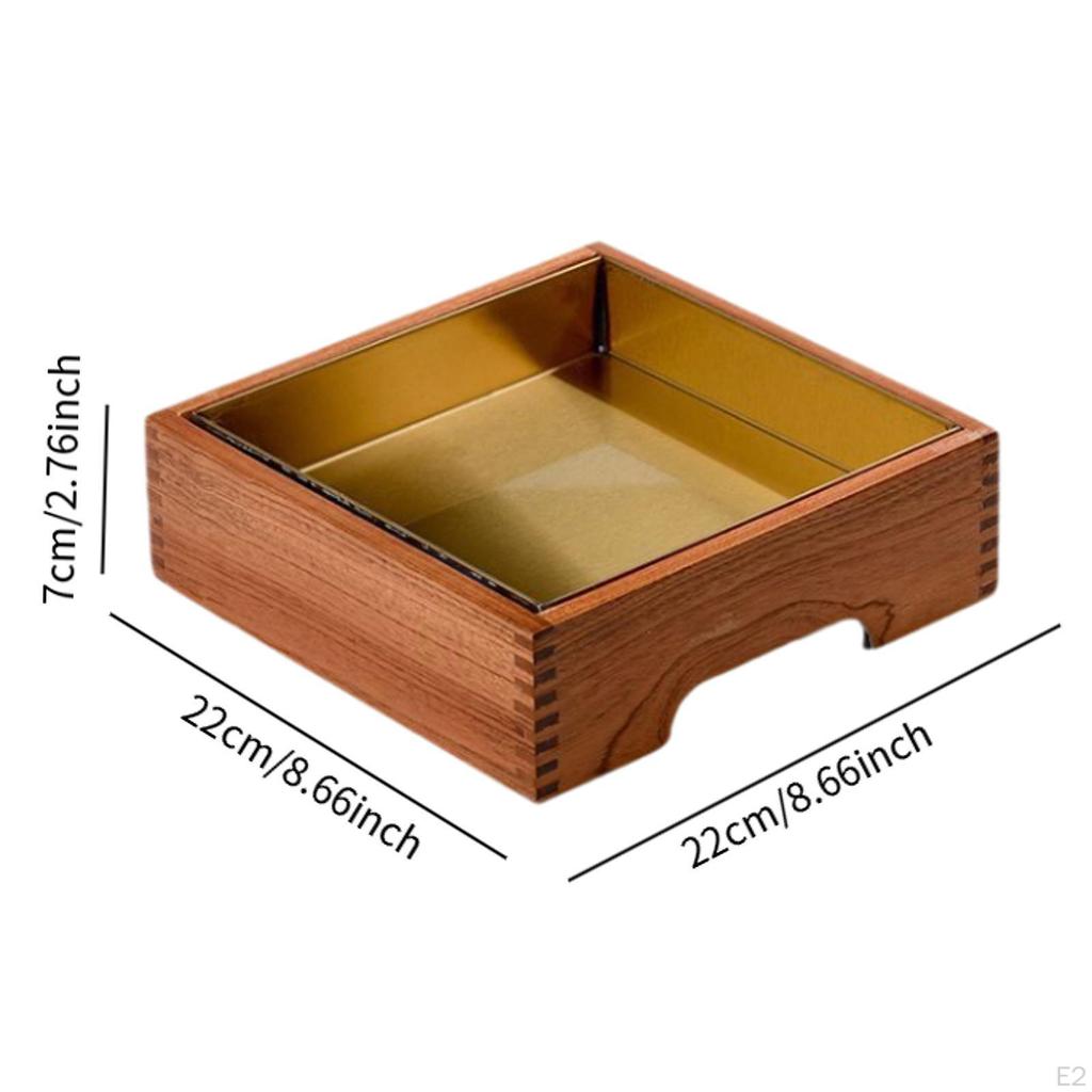 Ice Serving Tray Plate Wood Seafood Dish Cold Food Display Platter Sashimi for Parties