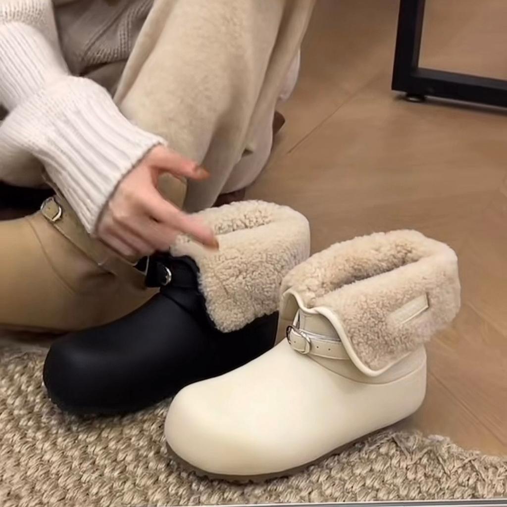 Mllkki Lamb Wool One-pedal Non-slip Women's Winter New Warm Casual Versatile Snow Boots