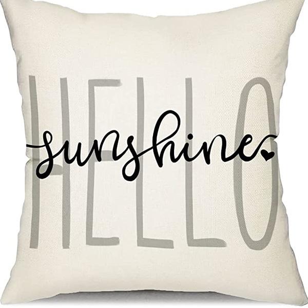 Small Daisy Flower Pillowcase New Striped Linen Home Fabric Sofa Pillowcase Light Luxury