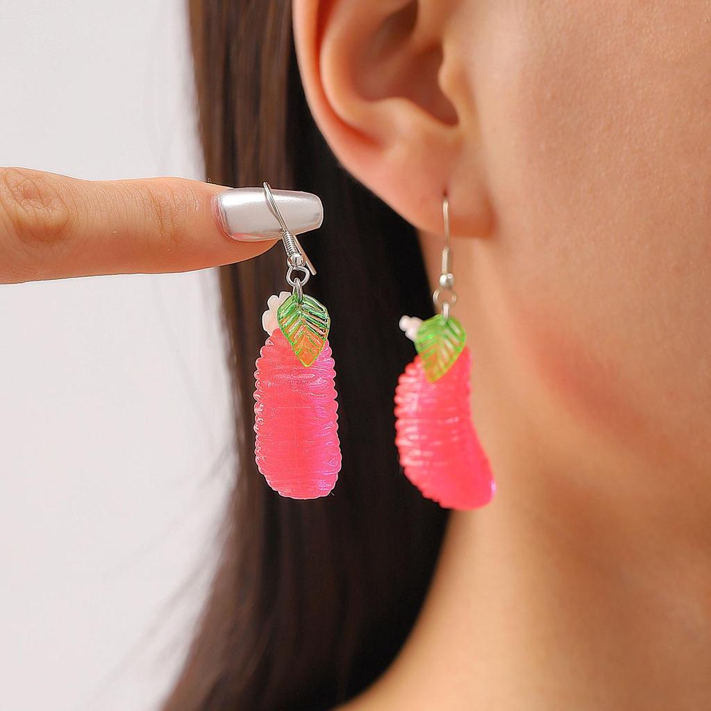 Módní Kreativní Design Sladké Kumquat Oranžové Ovocné Náušnice Pro Ženy