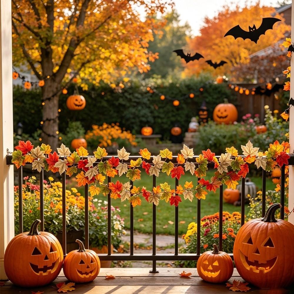 Autumn Leaves Fall Wreaths Vine Halloween Fall Simulation Wreath Vines Halloween Party