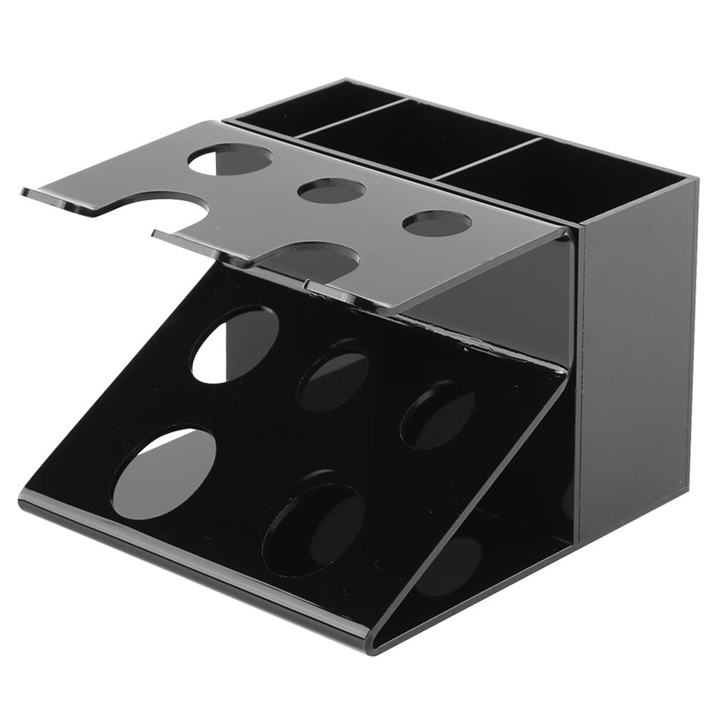 Органайзер для хранения туалетных принадлежностей Многофункциональная настольная подставка для ухода за бородой и волосами Подставка для крема для бритья, бритвы, триммера Стойка для парфюмерии и ухода за кожей чёрный