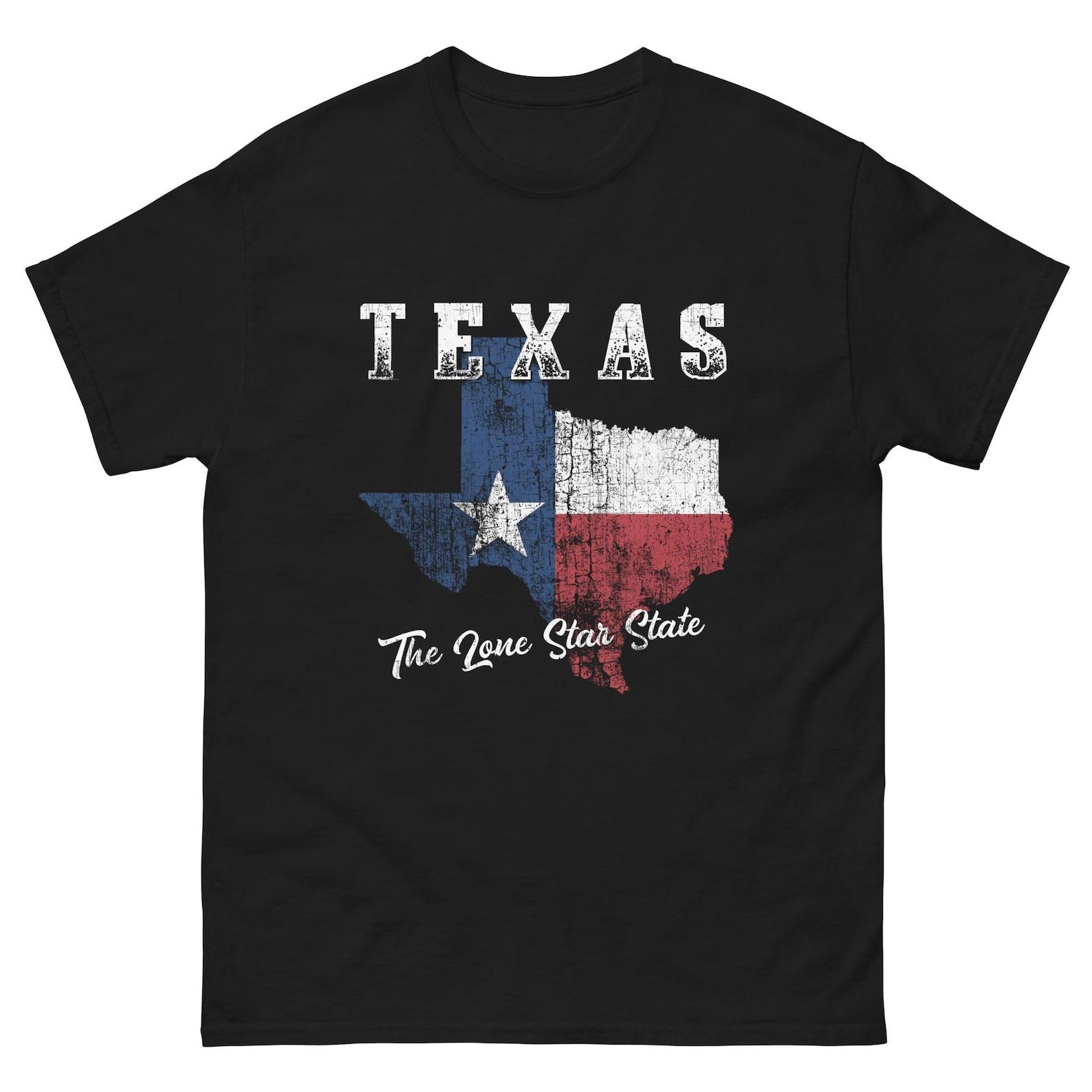 Texas Pride T-Shirt | Distressed Lone Star State Texas Shaped Flag Tee 2XL