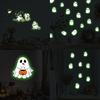 Creative Indoor Outdoor Wall Art Halloween Glow-in-the-Dark Stickers, Cute Cartoon Pumpkin Ghost Decals, Waterproof Glow in The Dark Stickers