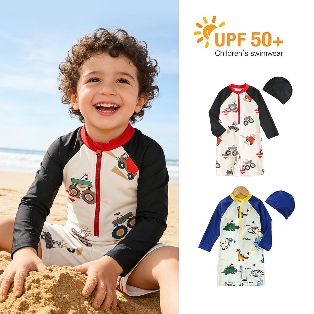 2026 Детский цельный купальник с длинным рукавом UPF50 для малышей, быстросохнущий (1-6 лет) Size 110
