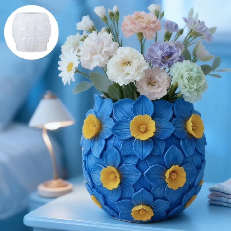 Narcissus Design Silicone Craft Mold For DIY Resin Jewelry Organiser Flower Plant Pots Making Home Decoration Projects