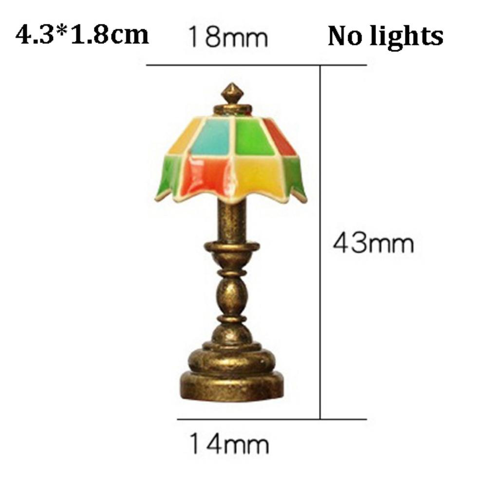 1:12 6 Styles Dollhouse Miniature Floor Lamp Mini Simulation Bedside Lamp Doll House Decor