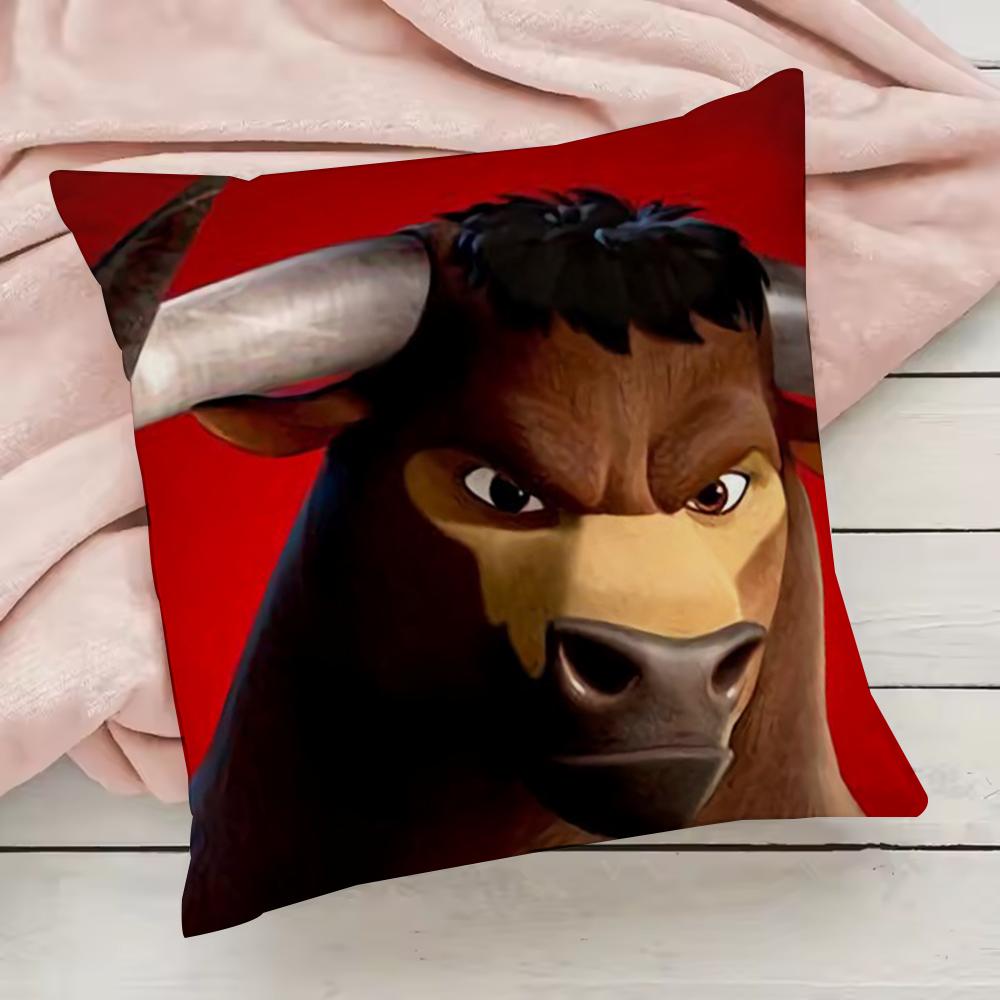 Niedlicher Cartoon Ferdinand Kissenbezug Kissenbezug Anti-Hausstaubmilben Kissen Unsichtbarer Reißverschluss seidiger kurzer Plüsch Sofakissenbezug