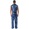 Retro 1920s Disco Outfit for Men M-3XL Metallic Shiny Plaid V Neck Lapel Sleeveless Wide Leg Jumpsuit for Club Rave Stage