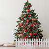 White Plastic Christmas Tree Fence Panel Detachable Picket Style Holiday Decor Prop for Tree Base Garden Courtyard Scene