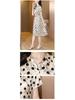 Premium Silk Polka Dot Midi Dress – Summer Slimming Temperament