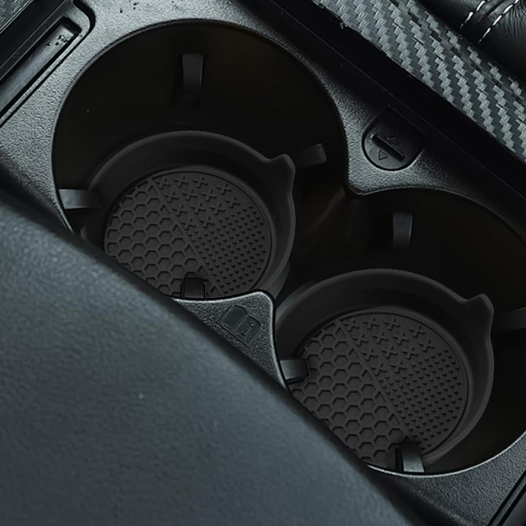 Mandark 4PCS Car Cup Holder Coaster, Silicone Anti-Slip Vehicle Ert Water Bottle Mat, Automotive Interior Ulation Drink Cup Pad Decor Accessories,